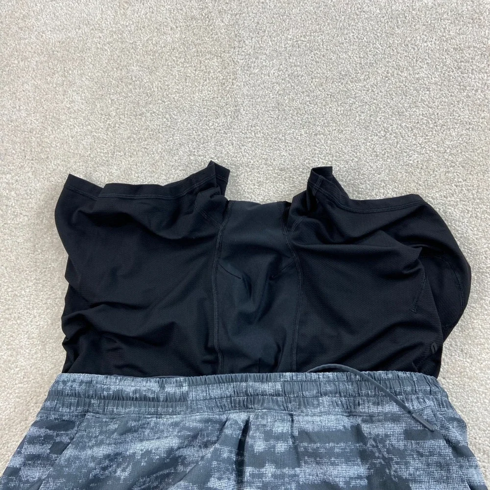 Lululemon Peloton Pace Breaker Shorts Mens XXL Grey Black Glitch Liner 9